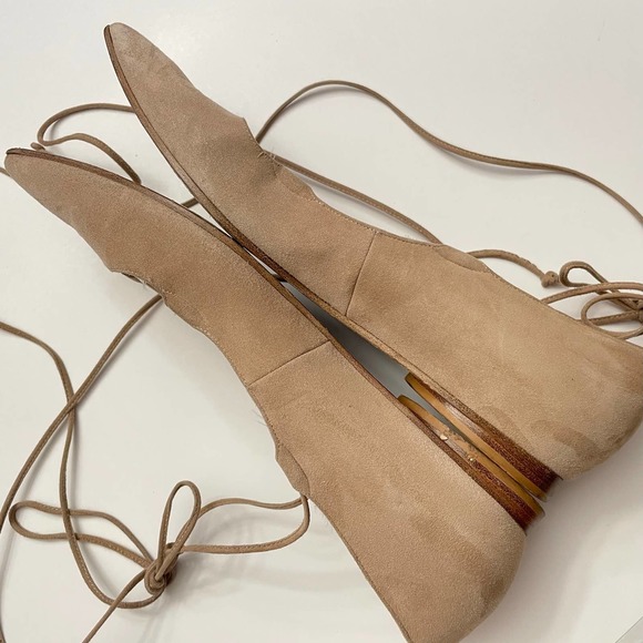 Michael Kors Collection Kallie Lace Up Pointed Toe Suede Ballet Flats Size 40.5 - Picture 9 of 11